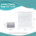 thumbnail image 4 of Clear Jumbo Zipper Bags, 2 Mil Poly Seal Top, 500 Count, 22 x 24 in, 4 of 8