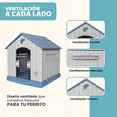 thumbnail image 4 of Casa Para Perro Medianos, Chicos y Pequeños MascoAmigo con Puerta Metálica Azul, 4 of 7