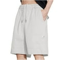 thumbnail image 2 of Sakmal Plus Size Shorts for Men Khakis White with Pockets Solid Knot Mens Pants, 2 of 9