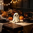 thumbnail image 4 of Aoznliie Wooden Halloween Decor, Hand Carved Vintage Ghost Ornament for Tabletop, 5.9 inch Fall Decor for Mantel Shelf, Multicolor, 4 of 6