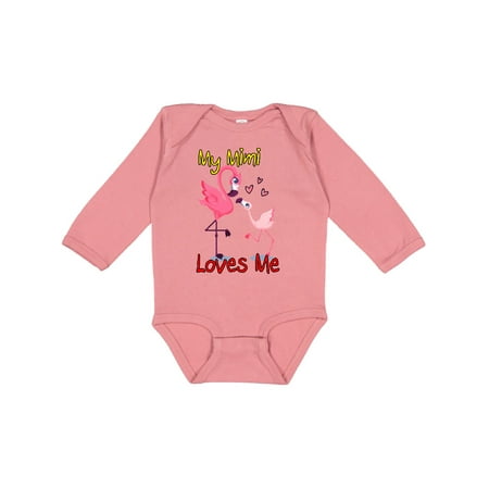 

Inktastic My Mimi Loves Me Flamingo Gift Baby Boy or Baby Girl Long Sleeve Bodysuit