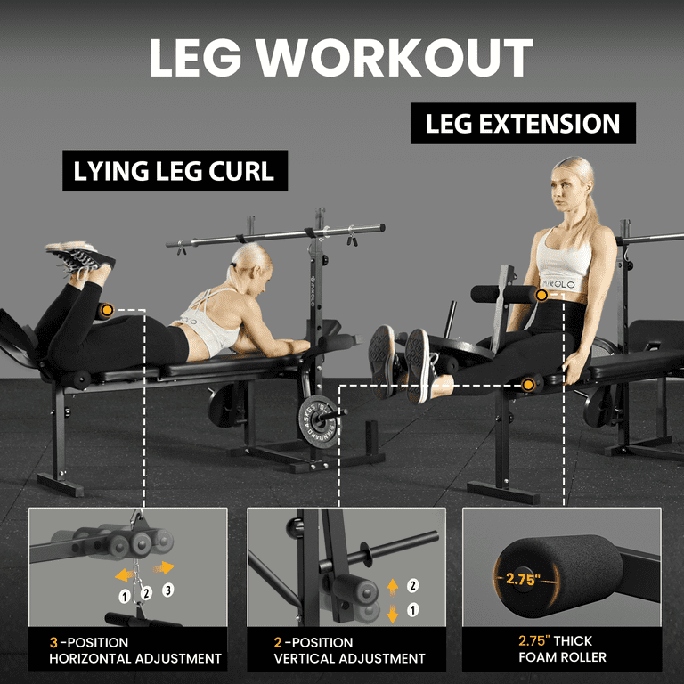 Mikolo 6-in-1 Multi-Function Weight Bench with Lat Pulldown, 800 lbs photo 8