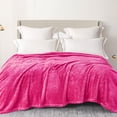 thumbnail image 3 of Exclusivo Mezcla Plush Fuzzy Fleece Queen Size Blanket, Super Soft Fluffy and Thick Blankets (Hot Pink, 90"x90"), 3 of 7