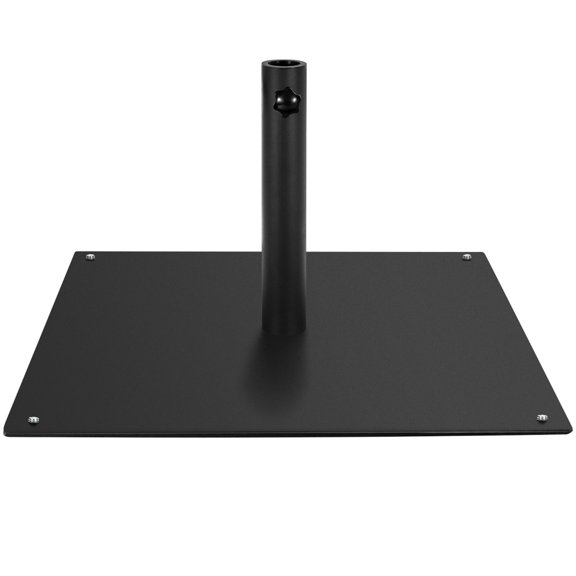 Costway Base Cuadrada para Sombrilla de Patio de 16 kg con 4 Almohadillas de Pie Ajustables para Postes de 4 y 5 cm Negro