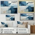 thumbnail image 4 of Designart "Geometric Shapes in Nautical White and Blue VI" Abstract Framed Wall Art Decor - Modern Blue Abstract Geometric Living Room Framed Canvas Art, 4 of 6