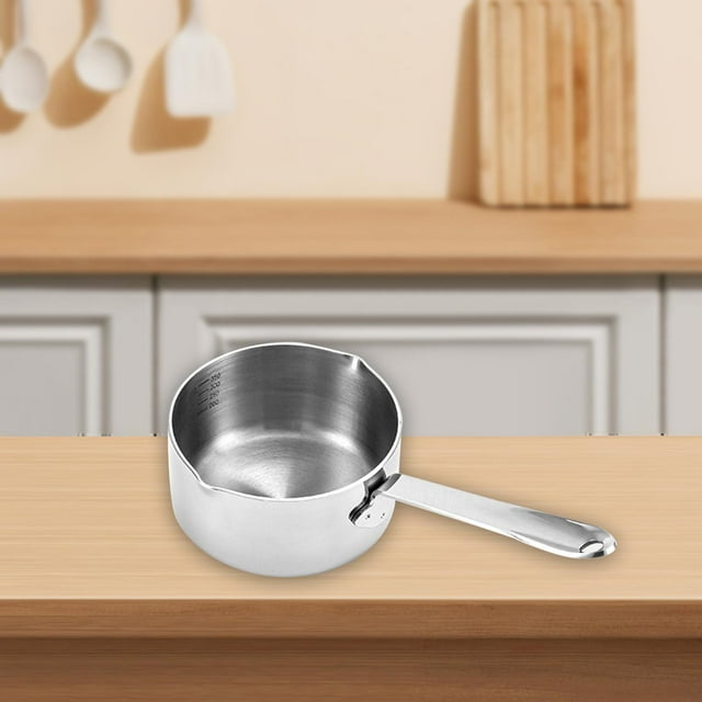 Mini sartén para aceite caliente, práctica sartén de 350 ml resistente al calor, sartén plana, olla para panqueques para acampar, todas las estufas