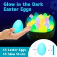 thumbnail image 2 of PREXTEX Glow in the Dark Easter Eggs Empty, 2.5” (36 pack) | 36 Eggs and 36 Glow Stick/Mini Glowsticks, Kids/Boys/Girls Toys, Basket Filler, Toy Gift Basket, Party Favor, Easter Egg Hunt, 2 of 5