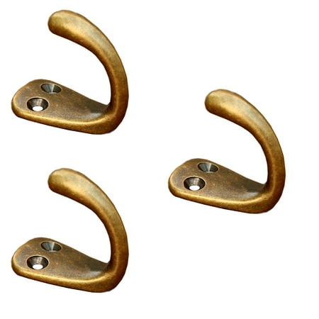 

3pcs Durable Vintage Copper Clothes Hook Retro Solid Copper Coat Hat Hanger Multifunctional Wall Hook for Bathroom Bedroom Closet (Coffee)