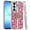 Hotpink, variant on XPM for Samsung Galaxy A17 5G Phone Case, Diamonds 3D Butterfly Floral Design Bling Sparkly Glitter Hybrid Metal Fashion with Ring Stand Cover for Samsung A17 5G (Gold)