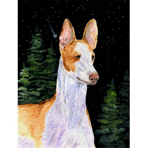 Starry Night Ibizan Hound Flag - Garden Size, 11 x 15 in.