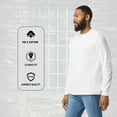 thumbnail image 2 of Wire Delight Men’s Crewneck Long Sleeve Tee, Durable Cotton Classic Fit T-shirts, White, S, 2 of 5