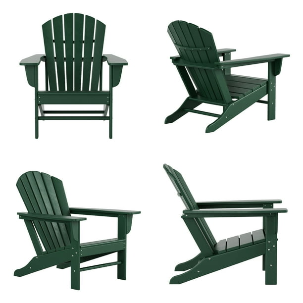 Westintrends Plastic Outdoor Patio Adirondack Chair Set Of 4 Dark Green Com Outdoor Patio Adirondack Chair, Durable Plastic Outdoor Furniture