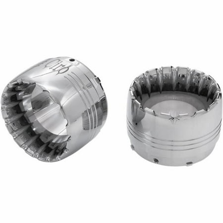 - Ciro 31320 4in. Slip-On Muffler End Caps - Jet w/ CNC-Machining - Chrome