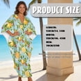 thumbnail image 2 of DISNIMO Orage and Flower Print Women Kaftan Dresses Plus Size V-Neck Beach Cover Up Batwing Sleeve Summer Caftan Dress Hawaiian Summer Long Cover Ups for Swimsuit, 2 of 7