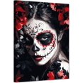 thumbnail image 1 of Mujer con Maquillaje Catrina y Corona de Flores, Arte del Día de los Muertos Mexicano, Cuadro en Lienzo para Decoración Interior, 1 of 8