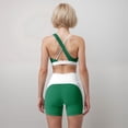 thumbnail image 5 of Women's High Waist Color Block Biker Shorts - Medium, Green, 5 of 7