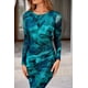 thumbnail image 5 of Vestido PRETTYGARDEN Maxi Ajustado Floral Azul con Fruncido, 5 of 8