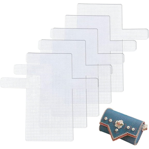 5 pc Plastic Mesh Canvas Sheets for Embroidery Acrylic Yarn Crafting Knit and Crochet Projects White 36.5x40.2x0.15cm Hole: 4x4mm