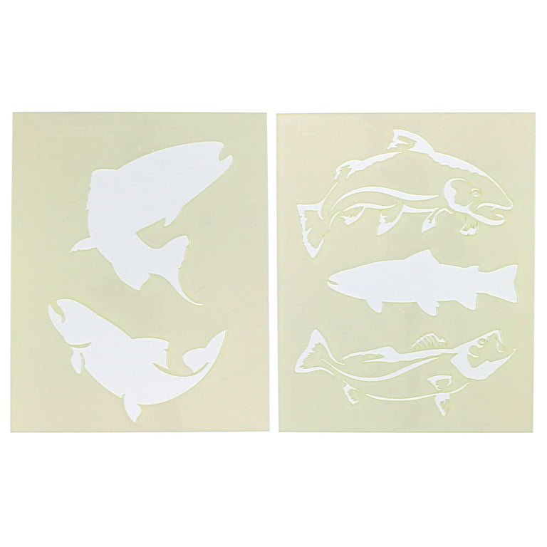 Trout Fish Stencils 8 X 10 Mylar 2 Pieces of 14 Mil - Painting