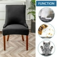 thumbnail image 3 of Armless Wingback Stretch Chair Slipcover,Sloping Armchair Covers Removable Washable Anti-Dust Spandex Jacquard Side Chair Slipcover for Dining Living Room Banquet Hotel-2-black, 3 of 7