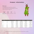 thumbnail image 6 of TiaoBug Women's Metallic Shiny Fly Sleeve Skater A-Line Pleated Club Party Dress with Alien Headwear Fluorescent Green XL, 6 of 6