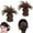 Black, variant on Clip-On Feathered Bun Wig,Messy Bun Hair Piece, Messy Bun Clip in Hair Piece, Messy Bun Hair Piece Dark Brown with Highlights