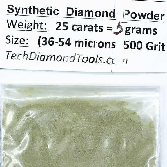 TechDiamondTools Diamond Powder 500 Grit 36-54 Microns -25ct = 5 Grams