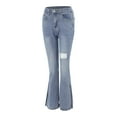 thumbnail image 6 of Sngxgn Women High Waisted Stretch Jeans Straight Wide Leg Denim Pants(Blue,M), 6 of 9