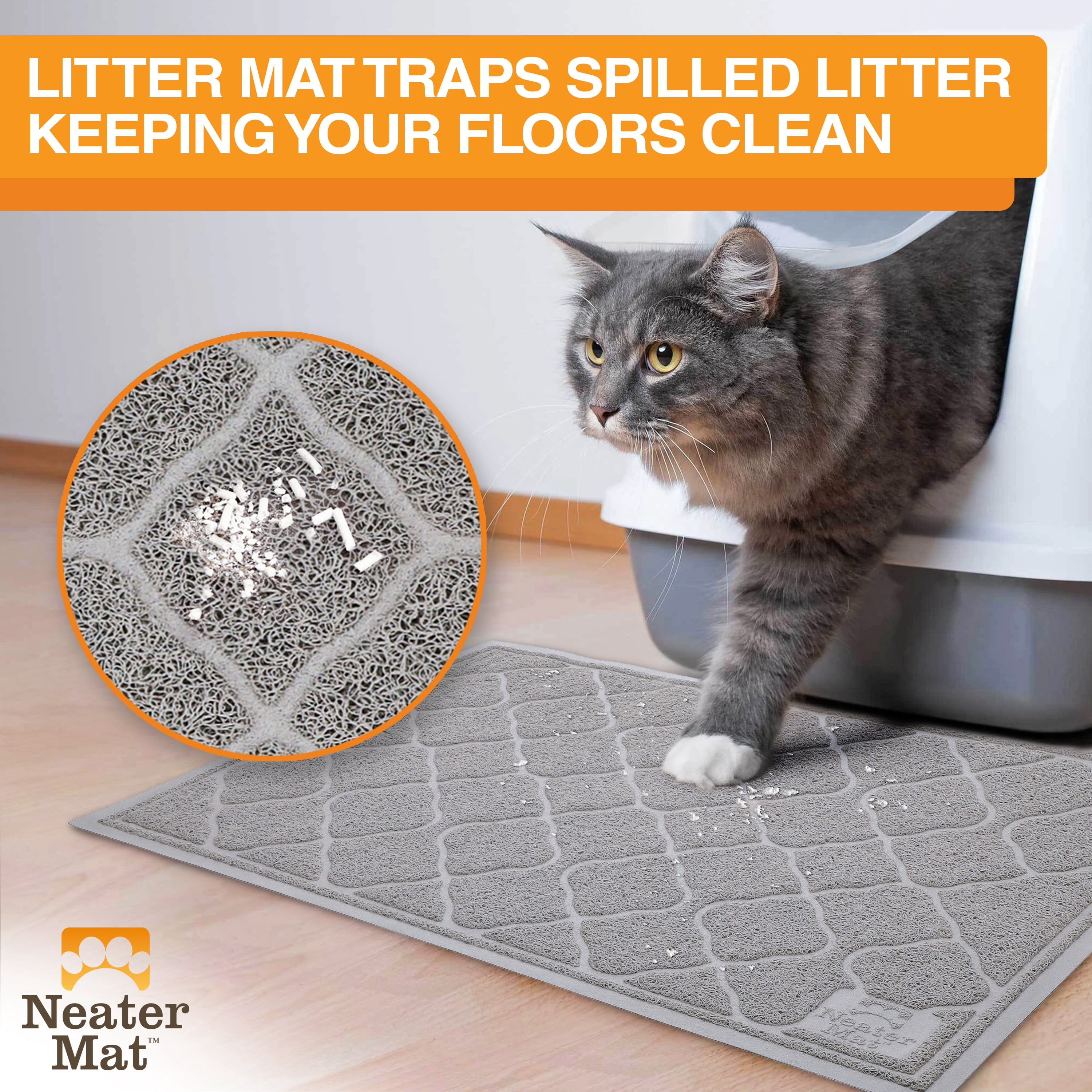 Neater Pets Neater Mat Litter Trapping Mat, Grey, 20" x 30"