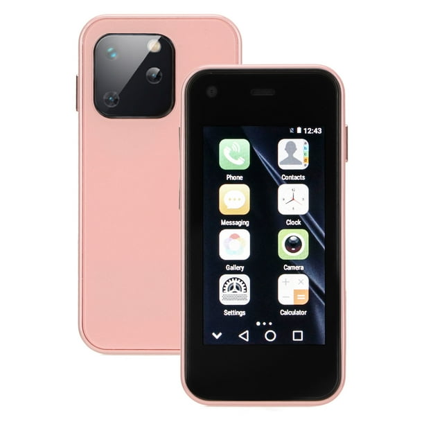 Teléfono inteligente de tamaño mini, pantalla táctil HD de 2,5 pulgadas, liviano, para trabajar, 1 GB de RAM, 8 GB de ROM, color rosa