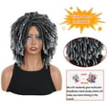 thumbnail image 3 of QUEENTAS Dreadlock Wigs for  Women Braided Wigs Short Curly Braid Wig Synthetic Faux Locs Twist Braiding Hair Wigs (Black/Grey）, 3 of 8