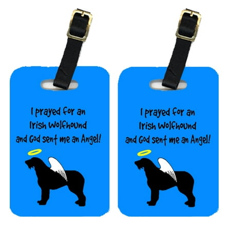 Pair of 2 Irish Wolfhound Luggage Tags