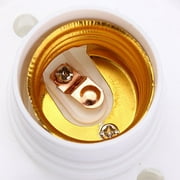 2X E27 Round Plastic Base Screw Light Bulb Lamp Socket Holder White