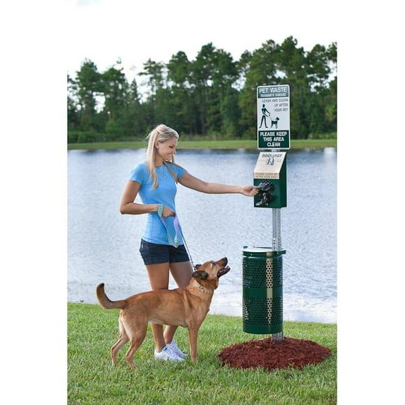 Station pour Animaux de Compagnie en Aluminium Dogipot&44; Vert Forêt