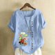 thumbnail image 2 of Camiseta suelta informal de verano con cuello redondo y manga corta con estampado de flores para mujer OAVQHLG3B Store  lin121212, 2 of 4