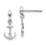 Sterling Silver White Ice Diamond Post Earrings 18x8 mm (0.01 cttw, I1-I3 Clarity, I-J Color)