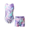 thumbnail image 1 of MSemis Justaucorps de Gymnastique pour Filles, Débardeur Sans Manches avec Short, Tenue de Danse, Ombre Colorée 4, 1 of 7