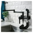 thumbnail image 4 of Fodable Kitchen Faucets Solid Brass Kitchen Sink Mixer Tap Hot & Cold Wall Mounted With Spray Gun Rotating Sink Mixer ,Effortless Installation, 4 of 7