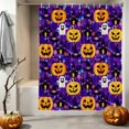 thumbnail image 2 of Shower Curtains for Bathroom-72"x72",Cartoon Pumpkin Castle Candy on Purple Waterproof Bath Curtain Grommet Shower Curtain Set with Hooks, 2 of 9