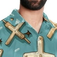 thumbnail image 5 of Easter Cross Men's Short Sleeve Casual Printed Button Down Beach Shirts Hawaiian Style Unisex Summer Shirt, 5 of 6