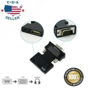 1080P HDMI Female to VGA Male Converter Adapter with 3.5mm Audio Output Cable, HDMI Connector/Signal Output Black