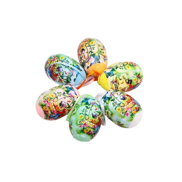 Yuarrent De colgantes de huevo de Pascua para el hogar, diseño de escena interior, pared DIY, accesorio de decoración colgante de tamaño Kits de decoración para fiestas