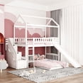thumbnail image 1 of [ US IN STOCK] Twin Over Twin Bunk Bed with Two Drawers and Slide, House Bed with Slide, White, 1 of 9