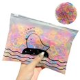 thumbnail image 1 of 1000 unidades/paquete de bandas elásticas de goma, bandas de goma para el cabello de colores, bandas para el cabello, bandas elásticas para el cabello con bolsas de almacenamiento oso de fresa Hogar, 1 of 5