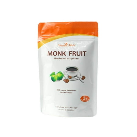 Natural Mate Monkfruit Sweetener with Erythritol (16oz/1Lb, 5 Pack) - All Purpose Granular Natural Sugar Substitute - 2:1 Sugar Replacement, Non-GMO, Zero