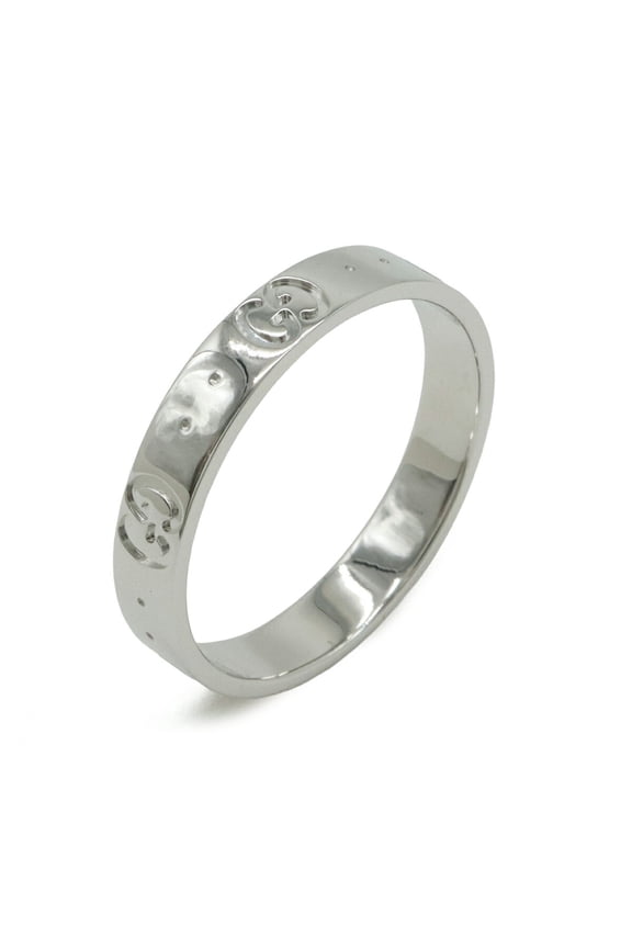 Pre-Owned GUCCI Icon Ring GG 18KWG 750WG White Gold #20 (approx. Japanese size 1)