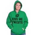 thumbnail image 5 of Kiss Me I'm Cute Saint Patricks Day Zip Hoodie Sweatshirt Women Brisco Brands 2X, 5 of 6