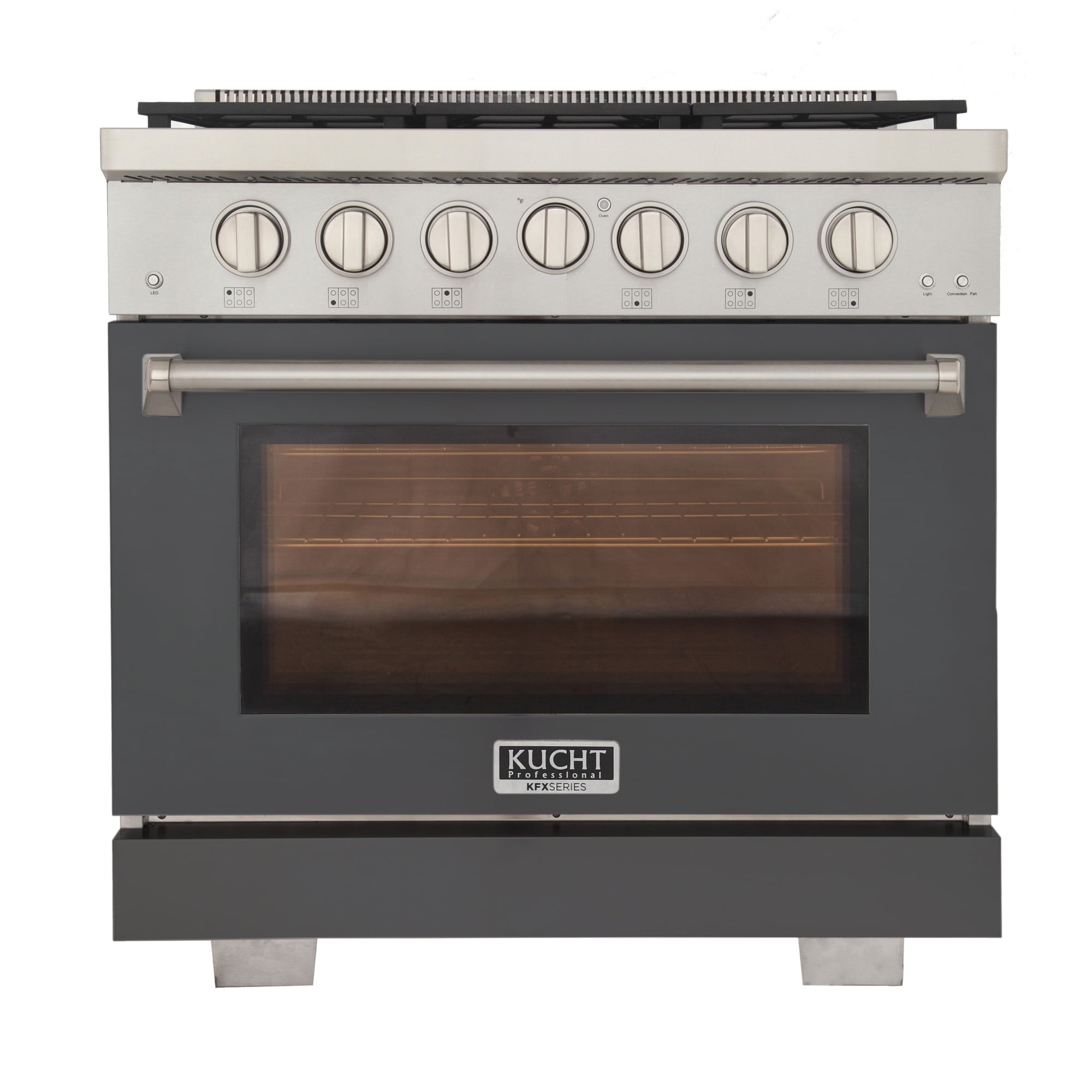 Professional 36-in Natural Gas Range Oven in Cement Gray w/ True Simmer Burners