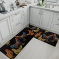 thumbnail image 3 of Rooster Kitchen Rugs and Mats Non Skid Washable Set of 2, Vintage Chicken Hen Kitchen Mats for Floor, Farmhouse Kitchen Runner Rug, Black Kitchen Decor, 3 of 6