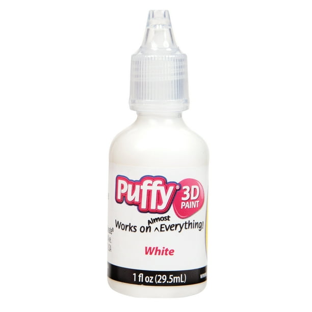 Puffy 3D Puff Paint, Fabric and MultiSurface, White, 1 fl oz